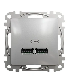 USB розетка тип A+A 2,1A SE Sedna Design SDD113401 алюминий