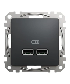 USB розетка тип A+A 2,1A SE Sedna Design SDD114401 черный