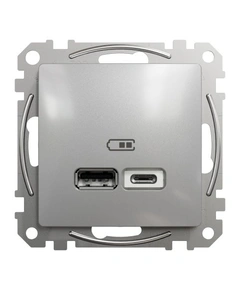 USB розетка тип A+C 2,4A SE Sedna Design SDD113402 алюминий