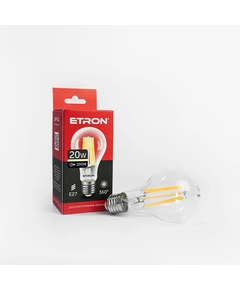 LED лампа ETRON Filament 1-EFP-101 A65 20W 3000K E27 прозрачное стекло