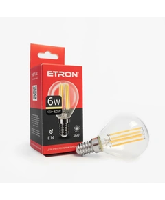 LED лампа ETRON Filament 1-EFP-151 G45 E14 6W 3000K