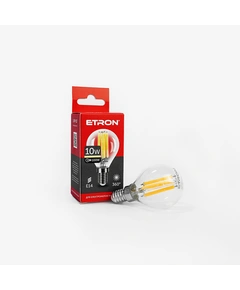 LED лампа ETRON Filament 1-EFP-157 G45 E14 10W 3000K clear glass