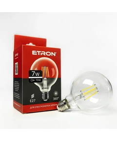 LED лампа ETRON Filament 1-EFP-162 G95 E27 7W 4200K прозрачная