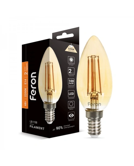 Світлодіодна лампа Feron LB-158 6Вт E14 2200K золото