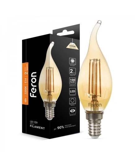 Світлодіодна лампа Feron LB-159 6Вт E14 2200K золото