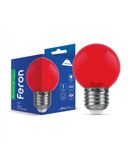 Светодиодная лампа Feron LB-37 1Вт E27 красная 25116