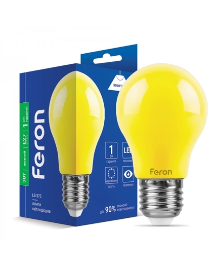 Світлодіодна лампа Feron LB-375 3Вт E27 жовта