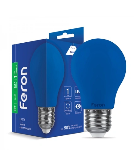 Светодиодная лампа Feron LB-375 3Вт E27 синяя 25923