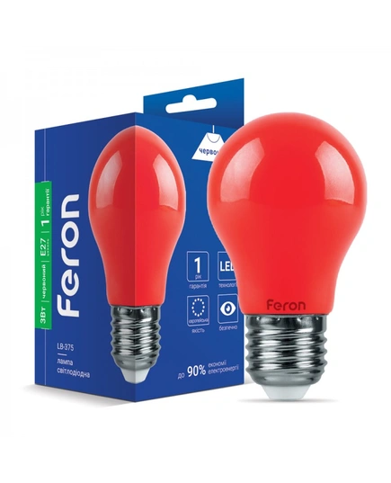 Светодиодная лампа Feron LB-375 3Вт E27 красная 25924