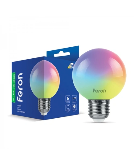 Светодиодная лампа Feron LB-378 1Вт E27 RGB 40217