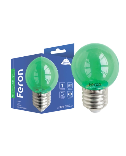 Світлодіодна декоративна лампа Feron LB-37 1Вт E27 зелена
