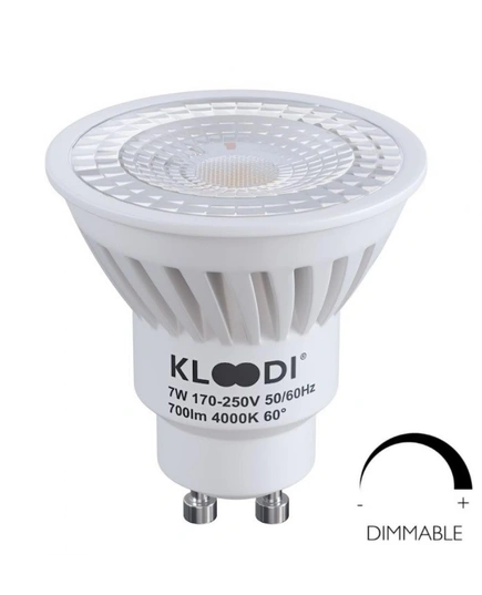 Лампа LED GU10 7W 4000К 700Lm DIM KLOODI KDGU10-7WSMD 4K 60D DIM