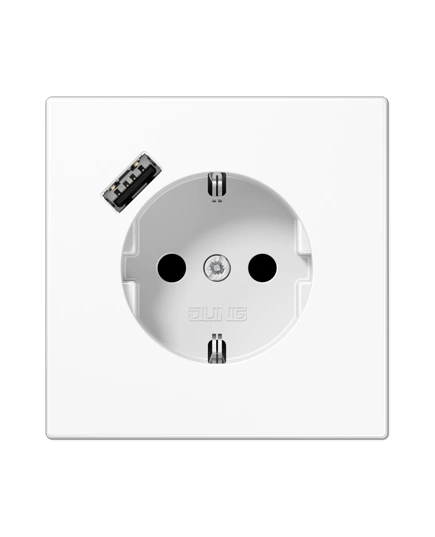 Розетка із з/к та USB-портом типу A, JUNG LS1520-18AWW білий