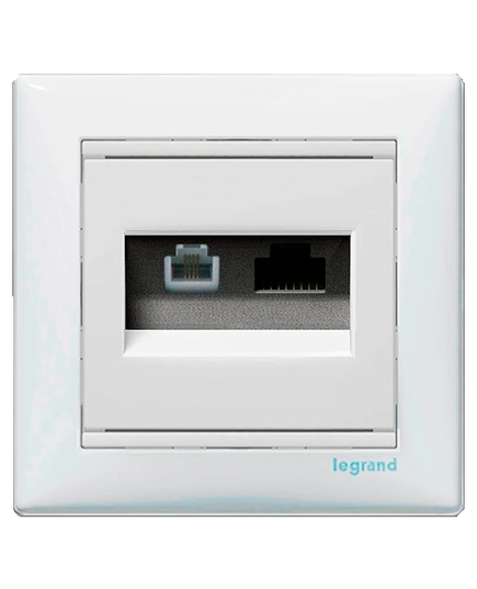 Інформаційна розетка "телефон + комп'ютер" 770080 Legrand Valena, колір білий
