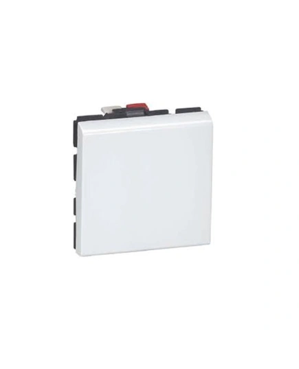 Вимикач кнопковий EASYLED 2 модуля 6А 250В антибактеріальний MOSAIC NEW 078715L колір білий