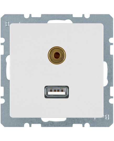 Розетка USB/3.5мм аудио, полярная белизна, Q.1/Q.3/Q7 3315396089