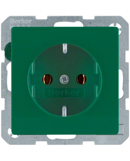 Розетка із заземлюючим контактом, 16А/250В, зелена, «Q.1»/«Q.3»/«Q7» 47436013