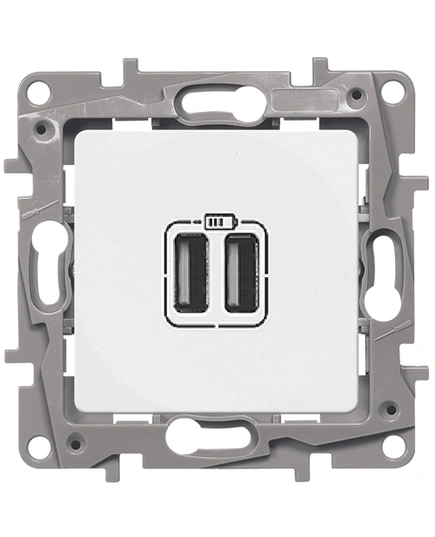 Розетка двойная USB, 240/5В, 2400МА, Legrand Etika (белый)