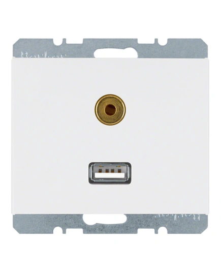 Розетка USB/3.5мм аудіо, полярна білизна, «K.1» 3315397009