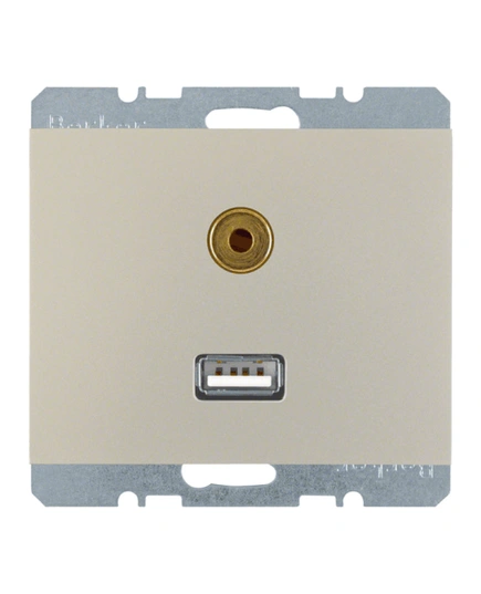 Розетка USB/3.5мм аудио, нержавеющая сталь, «K.5» 3315397004