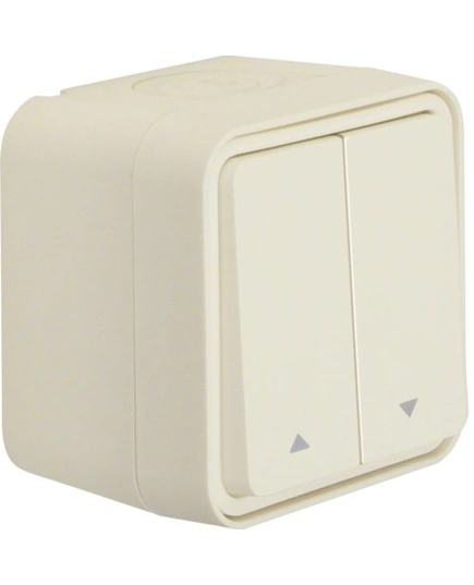 Вимикач для жалюзі 2-клавішний IP55, полярно-білий, 10А/250В W.1