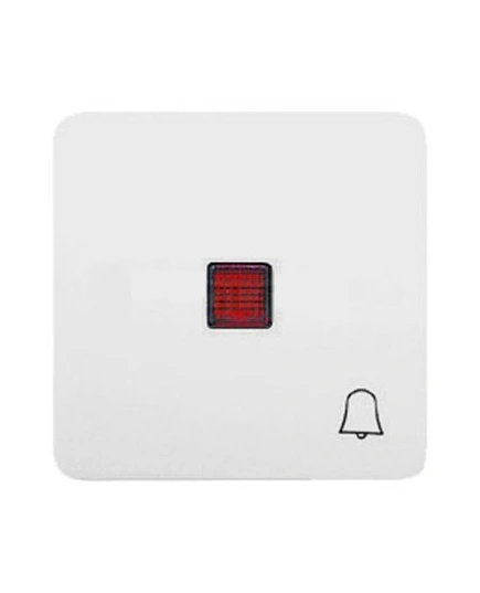 Клавіша з червоною лінзою для 1-клавішних вимикачів зі знаком &quot;Дзвінок&quot; біла Hager OPTIMA 12009402