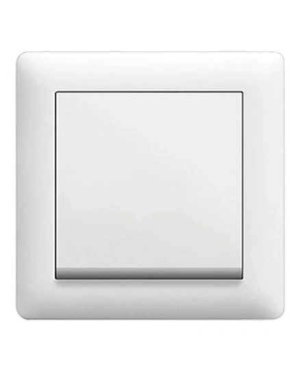 Промежуточный 1-клавишный переключатель Hager Lumina-2, цвет белый глянцевый.