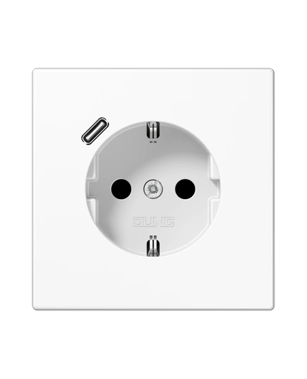 Розетка із з/к та USB-портом типу C (Quick Charge), JUNG LS1520-18CWW білий