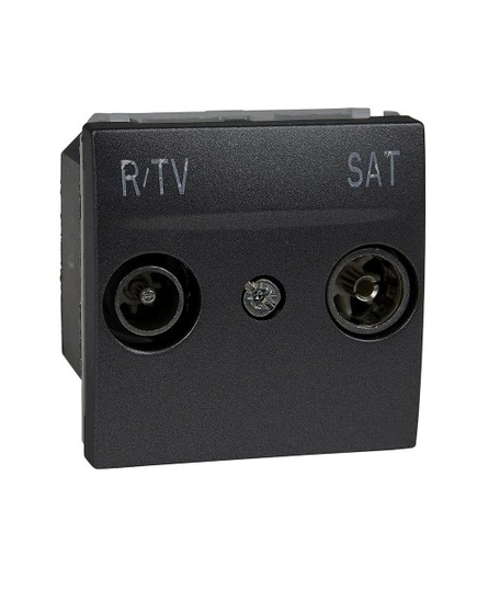 Розетка телевізійна поодинока ТV-R-SAT 2-м. Unica графіт MGU3.454.12