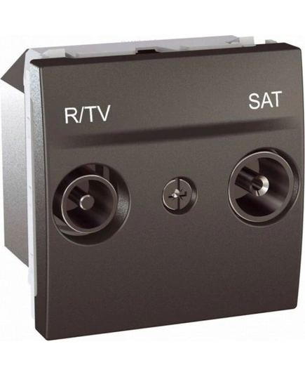 Розетка телевізійна прохідна ТV-R-SAT 2-м. Unica графіт MGU3.456.12