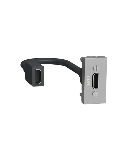 Розетка HDMI, 1-мод., Unica New NU343030 алюміній