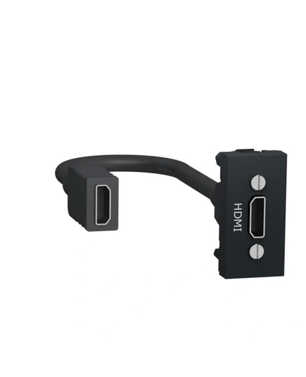 Розетка HDMI, 1-мод., Unica New NU343054 антрацит