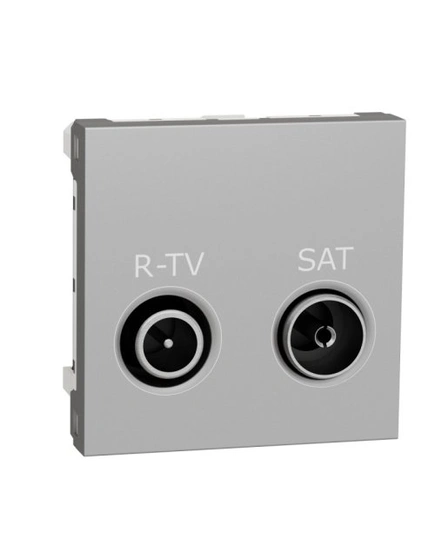 Розетка R-TV/SAT, кінець, 2-мод., Unica New NU345530 алюміній