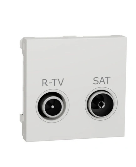 Розетка R-TV/SAT, прохідна, 2-мод., Unica New NU345618 білий
