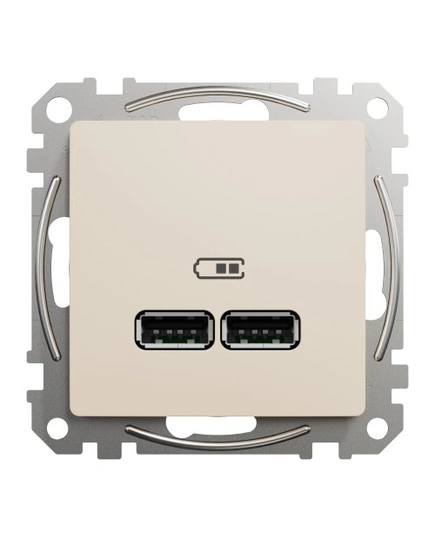 USB розетка тип A+A 2,1A SE Sedna Design SDD112401 бежевый