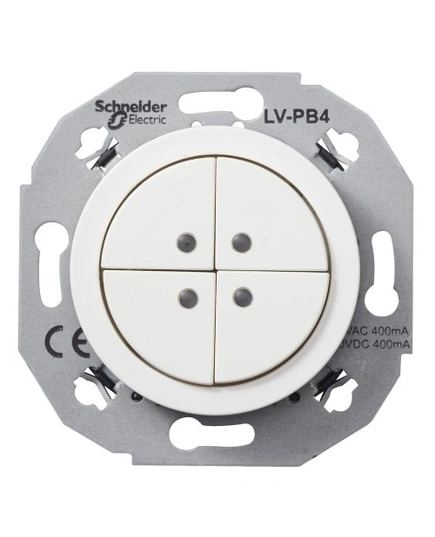 Кнопочный выключатель 4-полюсный 400мA RENOVA белый, WDE011072