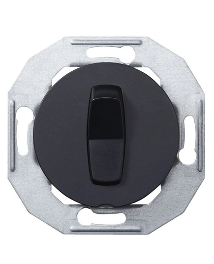 Выключатель 1-кл. 2-полюсный, кнопочный RENOVA чёрный, WDE011202