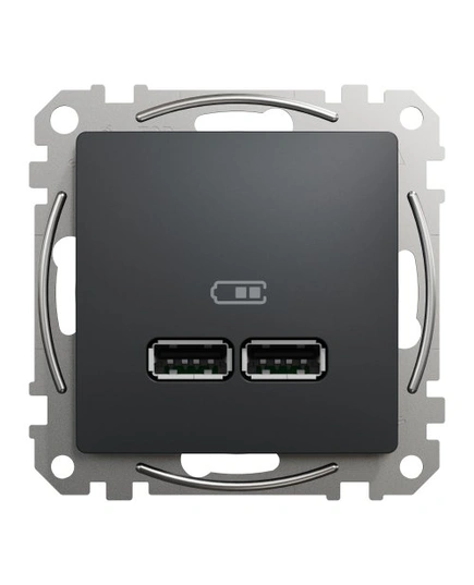 USB розетка тип A+A 2,1A SE Sedna Design SDD114401 чорний