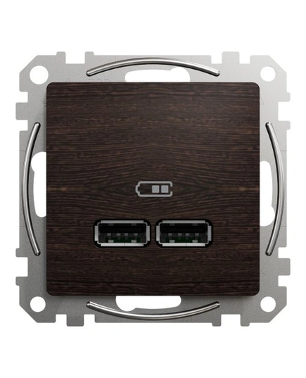 USB розетка тип A+A 2,1A Sedna Elements SE SDD181401 венге