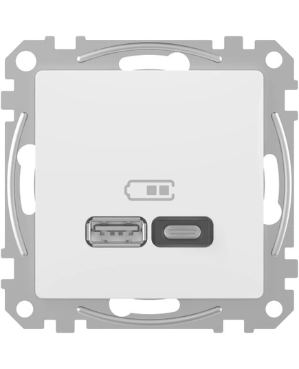 USB розетка тип A+C (45 Вт) SE Sedna Design SDD111404 белый
