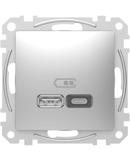 USB розетка тип A+C (45 Вт) SE Sedna Design SDD113404 алюминий