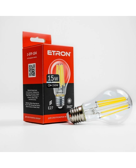 LED лампа ETRON Filament 1-EFP-104 A60 15W 4200K E27