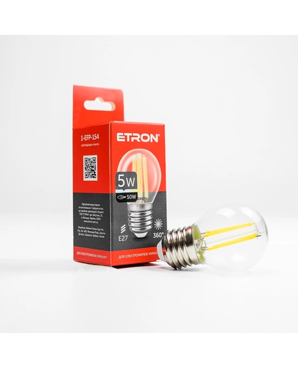 LED лампа ETRON Filament 1-EFP-154 G45 E27 5W 4200K