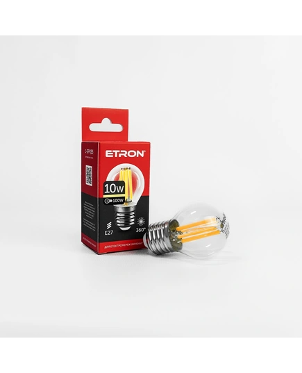 LED лампа ETRON Filament 1-EFP-155 G45 E27 10W 3000K clear glass