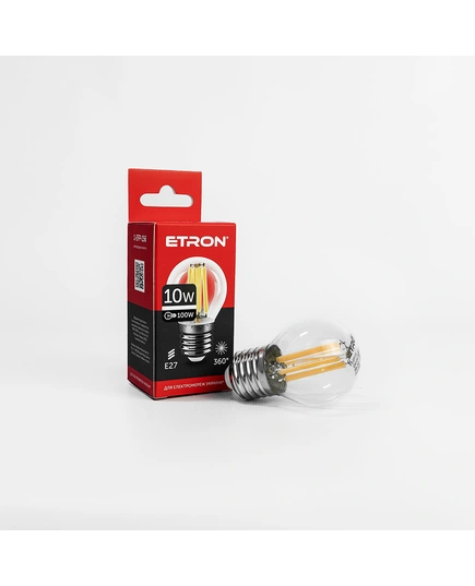 LED лампа ETRON Filament 1-EFP-156 G45 E27 10W 4200K clear glass