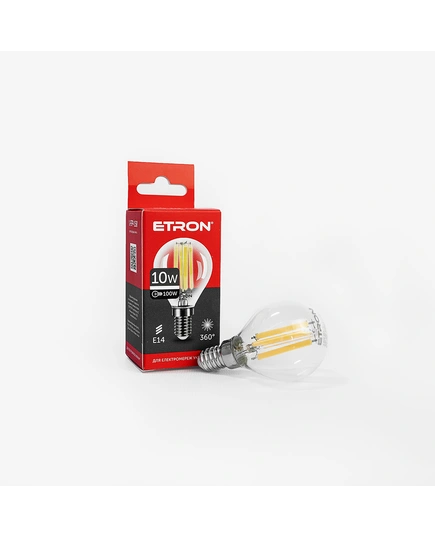 LED лампа ETRON Filament 1-EFP-158 G45 E14 10W 4200K clear glass