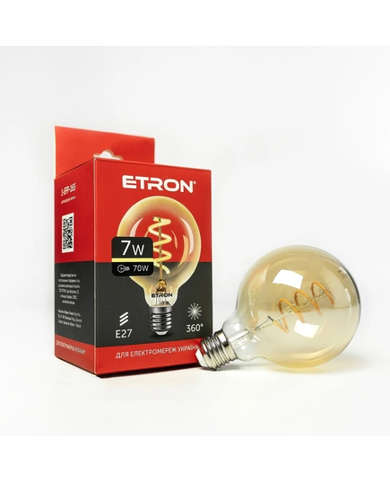 LED лампа ETRON Filament 1-EFP-165 G95 Vintage E27 7W 2700K золото