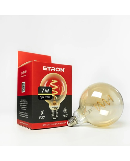 LED лампа ETRON Filament 1-EFP-166 G125 Vintage E27 7W 2700K золото