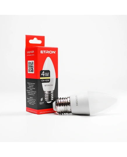 LED лампа ETRON Light 1-ELP-029 C37 4W 3000K 220V E27