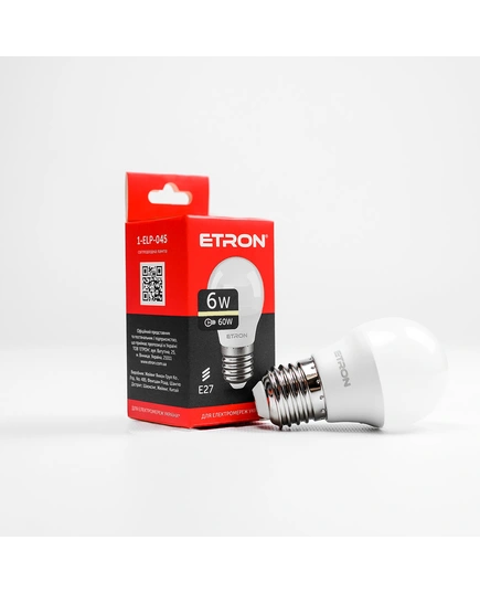 LED лампа ETRON Light 1-ELP-045 G45 6W 3000K 220V E27